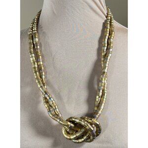 Multi Strand Necklace Snake Coil Gold Brass Statement Chunky